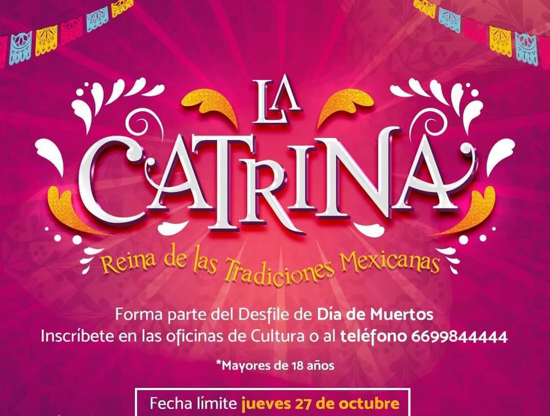 Cultura te invita a formar parte del desfile de “La Catrina, Reina de las Tradiciones Mexicanas.