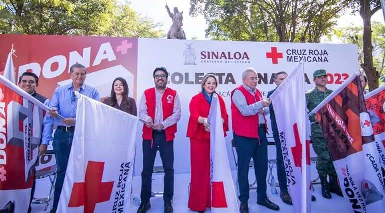 Rocha Moya pone en marcha la Colecta de la Cruz Roja Sinaloa.