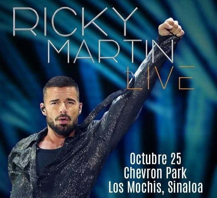 ¡CONFIRMADO!... Ricky Martin llegará a Los Mochis el próximo 25 de Octubre con su imponente gira mundial Live Tour 2026.