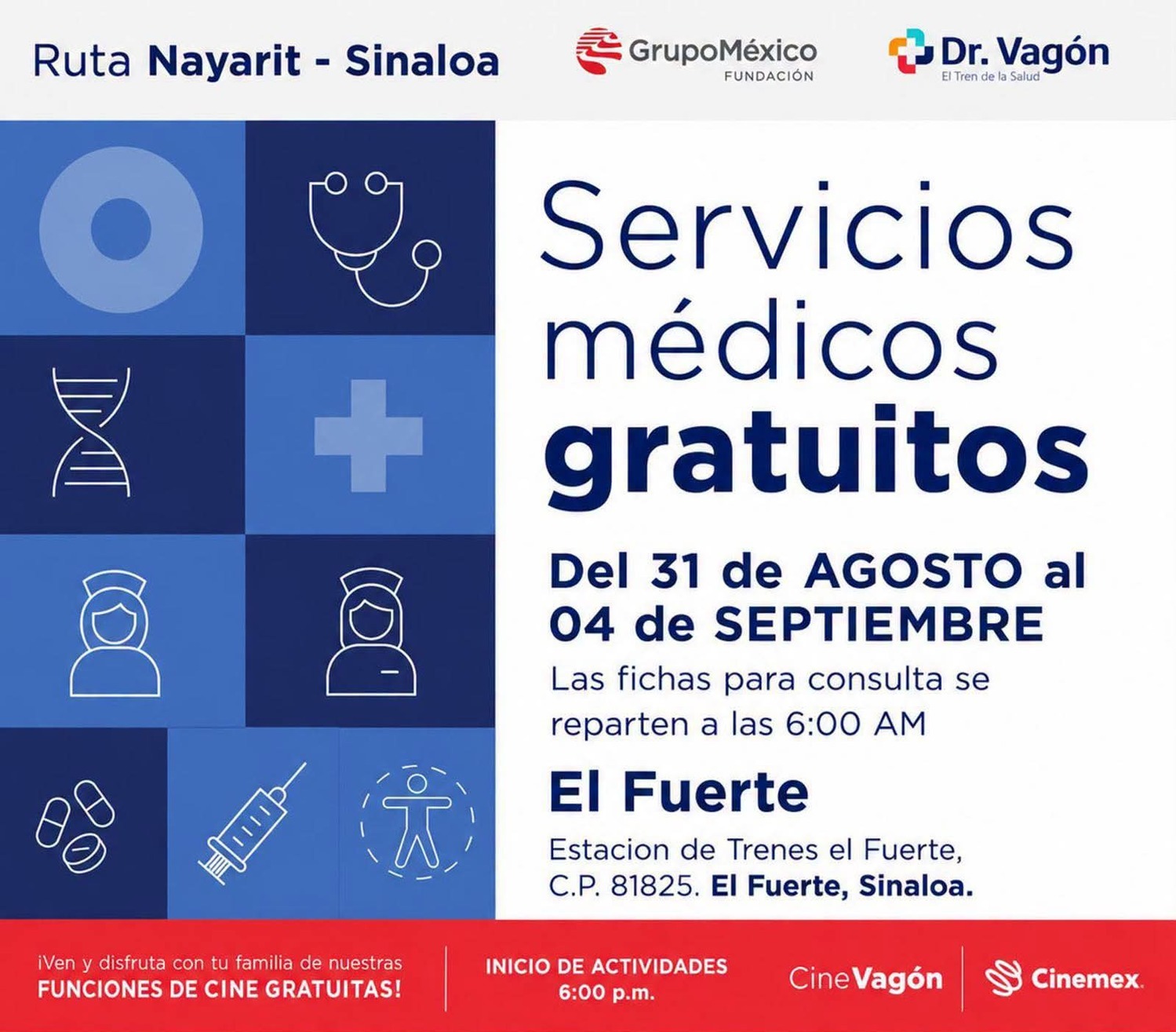        ¡El Dr. Vagón, El Tren de la Salud, llega a El Fuerte! 