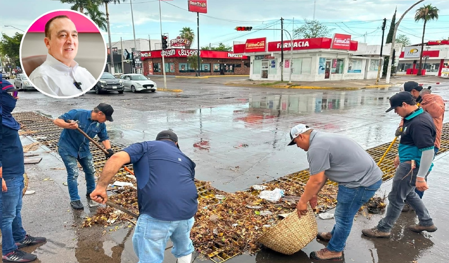         Brigadas municipales atienden puntos afectados por las lluvias en Ahome.