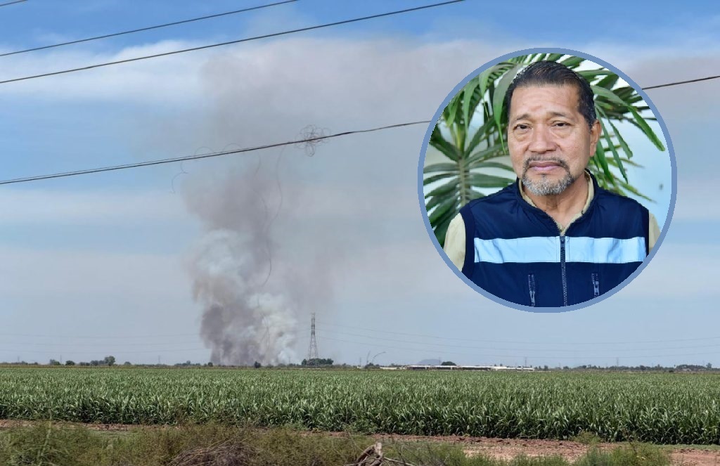 Protección Civil Ahome llama a evitar la quema de soca; advierten sanciones por contaminación y riesgo a comunidades