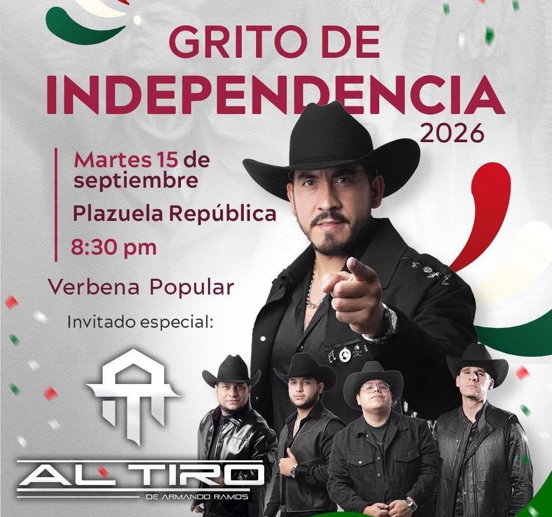 Mazatlán celebrará el Grito de Independencia 2026 con Armando Ramos y “Al Tiro”  