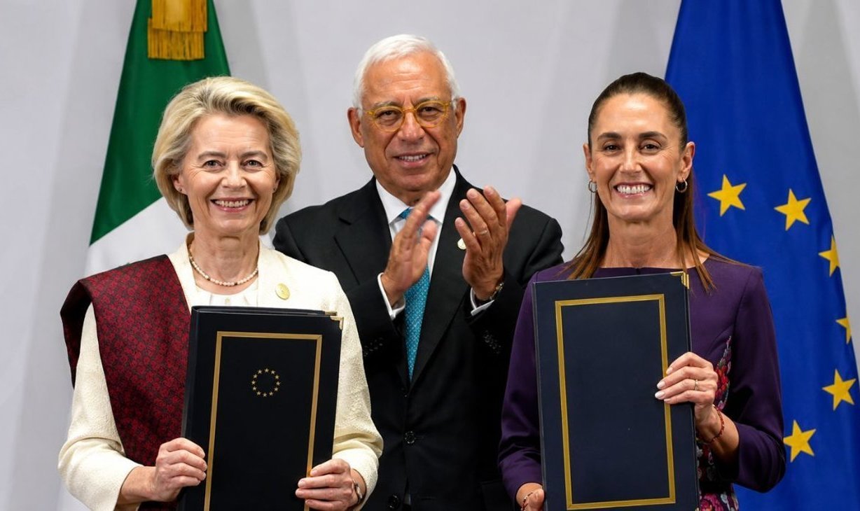       Sheinbaum y Von der Leyen sellan acuerdo de comercio e inversión