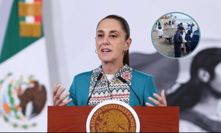 Sheinbaum destaca limpieza en Golfo de México tras derrame