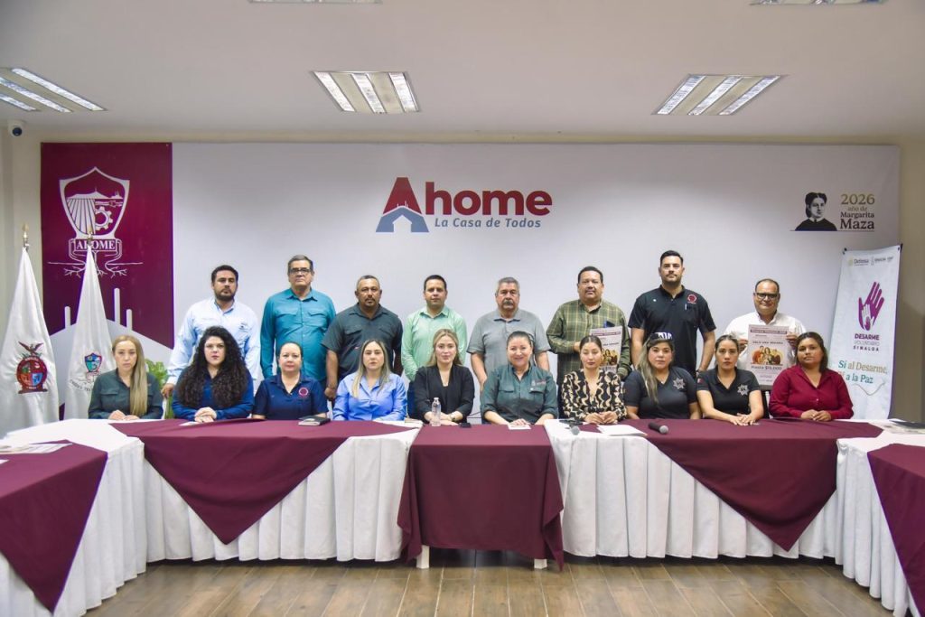         Anuncian campaña de Desarme Voluntario Ahome 2026 del 24 al 28 de Agosto en Palacio Municipal.